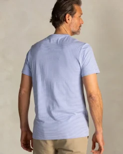 Blauw katoenen t-shirt met modaal