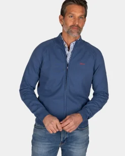 Blauw katoenen vest