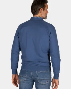 Blauw katoenen vest