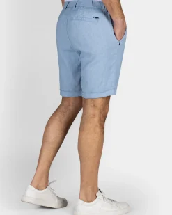 Blauw linnen stretch short