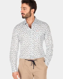 Blauw overhemd met bloemenprint - Universal Blue