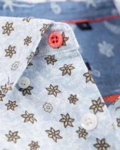 Blauw overhemd met bloemenprint - Universal Blue