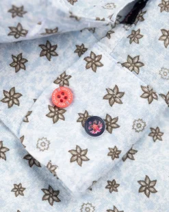 Blauw overhemd met bloemenprint - Universal Blue