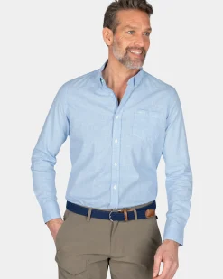 Blauw overhemd met lange mouw - Bed Blue