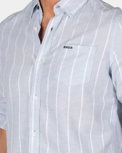 Blauw wit gestreept shirt