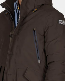 Canvas donkerbruine parka jas - Dark Mocca