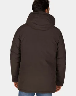 Canvas donkerbruine parka jas - Dark Mocca