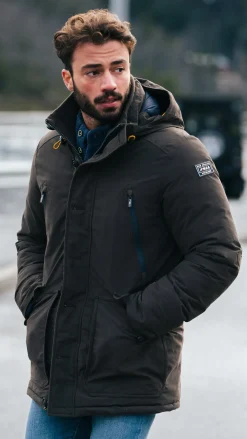Canvas donkerbruine parka jas - Dark Mocca