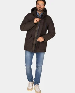 Canvas donkerbruine parka jas - Dark Mocca