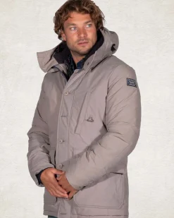 Canvas parka-jas met capuchon - Tar grey
