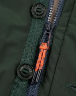 Canvas parka jas met capuchon - Crushing Green
