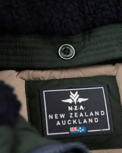 Canvas parka jas met capuchon - Crushing Green