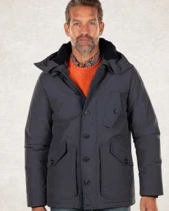Canvas parka jas met capuchon - Trent Petrol