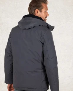 Canvas parka jas met capuchon - Trent Petrol