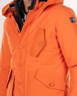 Canvas parka jas met capuchon - Ginger Orange