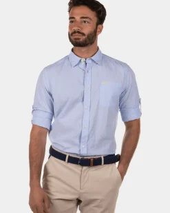 Coe's Hole gebloemd overhemd - Light Blue