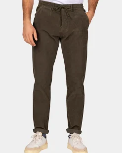 Corduroy donkergroene chino - Gravel Green