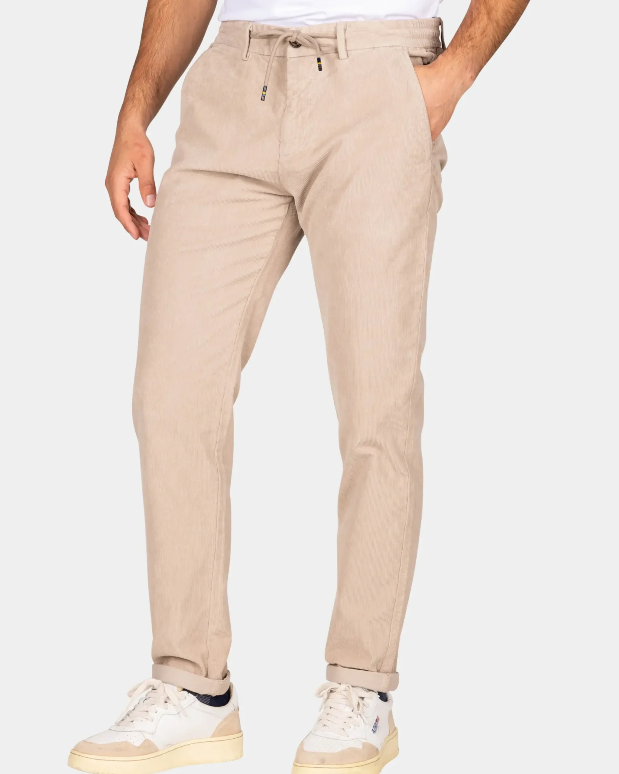 Corduroy ecru chino - Chestnut