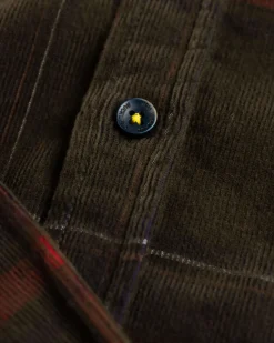 Corduroy overhemd met lange mouwen Opouahi - Eucalyptus Green