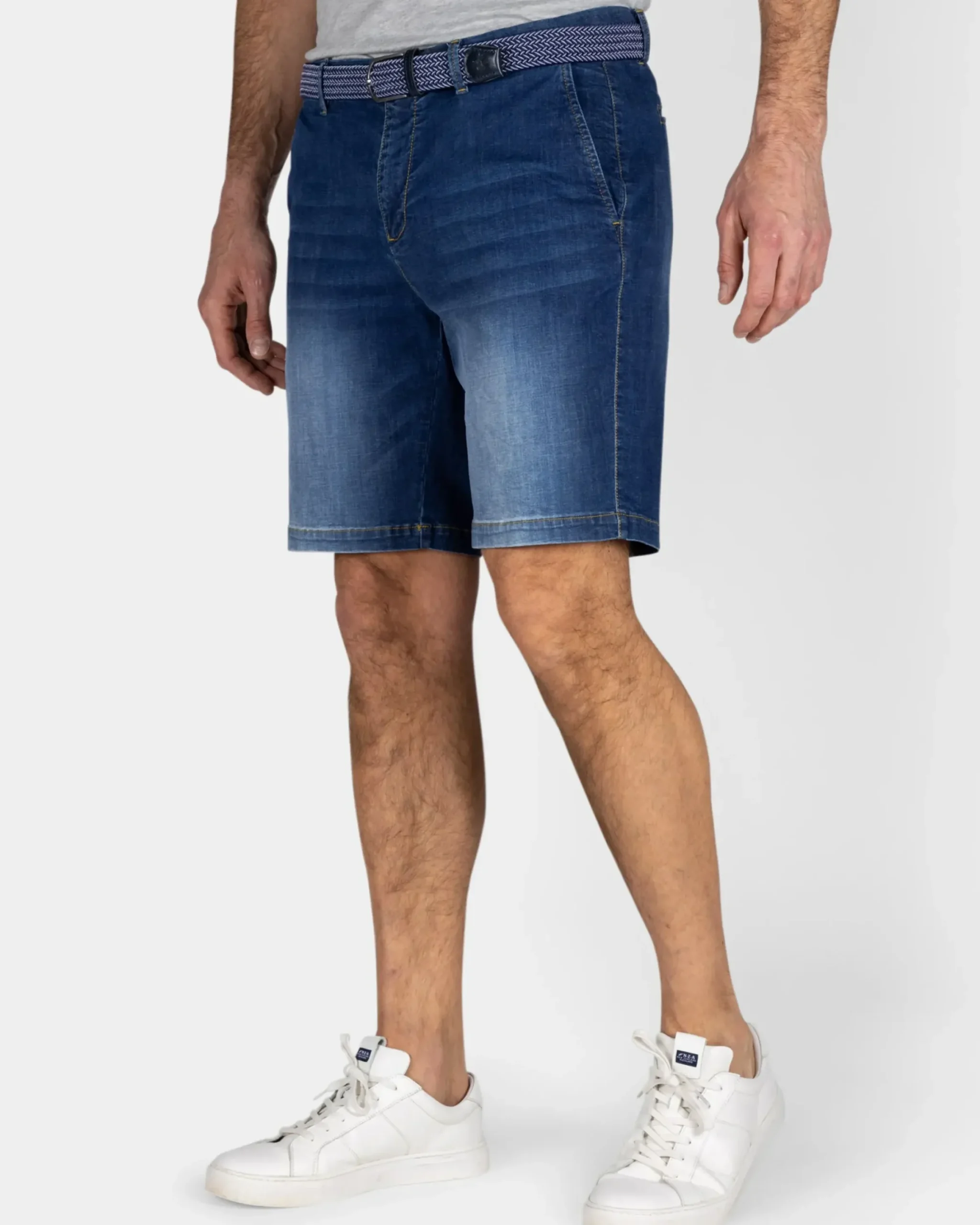 Donkerblauw denim short