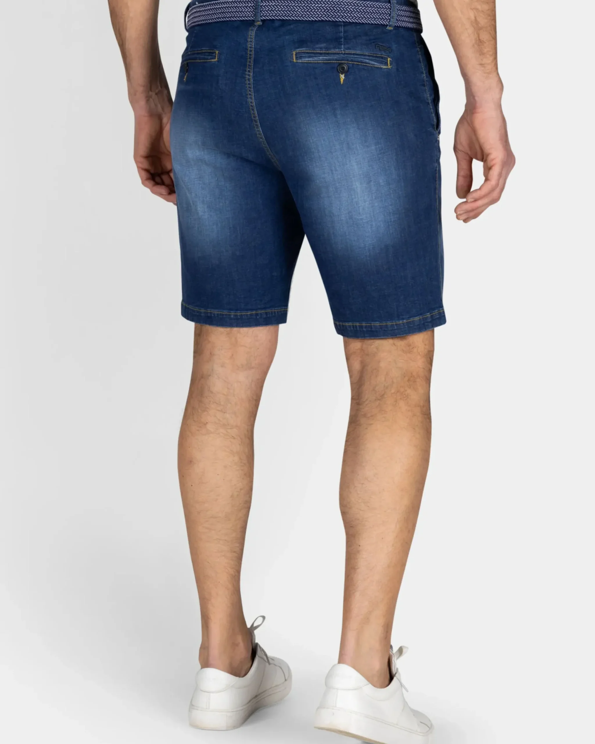 Donkerblauw denim short