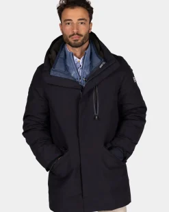 Donkerblauwe gewatteerde parka jas - Winter Navy