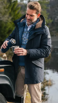 Donkerblauwe gewatteerde parka jas - Winter Navy