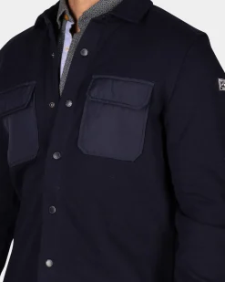 Donkerblauw fleece overshirt - Winter Navy