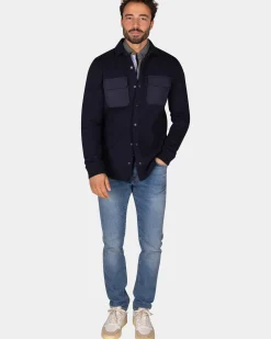 Donkerblauw fleece overshirt - Winter Navy