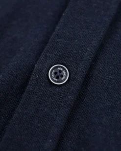 Donkerblauw katoenen overhemd met lange mouw - Pitch Navy
