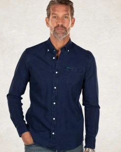 Donkerblauw overhemd met lange mouwen - Pitch Navy