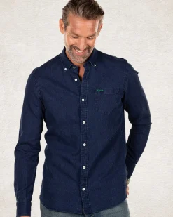 Donkerblauw overhemd met lange mouwen - Pitch Navy