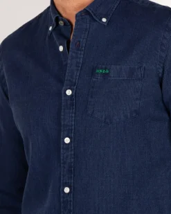 Donkerblauw overhemd met lange mouwen - Pitch Navy