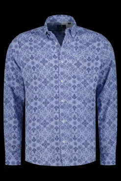 Donkerblauw overhemd met print - Dusk Navy