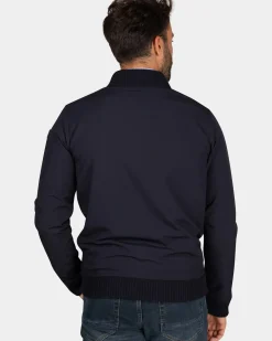 Donkerblauw vest met wit en blauw motief - Winter Navy
