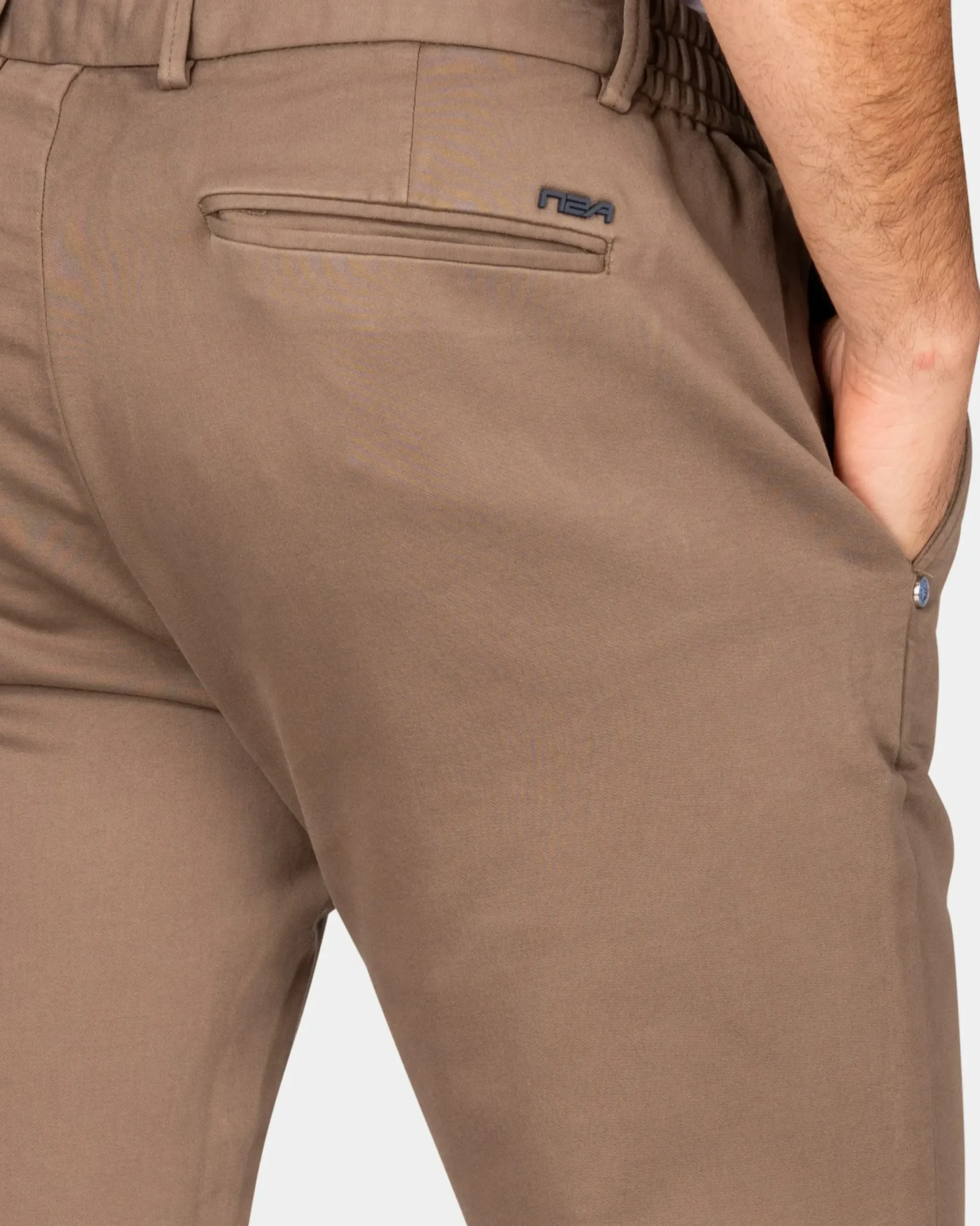 Donkerbruine jersey chino - Dark Mocca