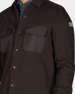Donkerbruin fleece overshirt - Dark Mocca