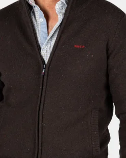 Donkerbruin wollen vest - Mud