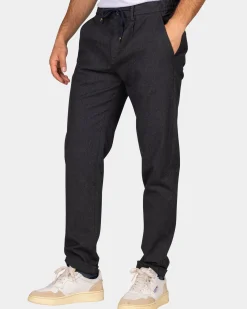 Donkergrijze wol look broek - Antra