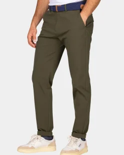 Donkergroene chino met stretch - Quartz Green