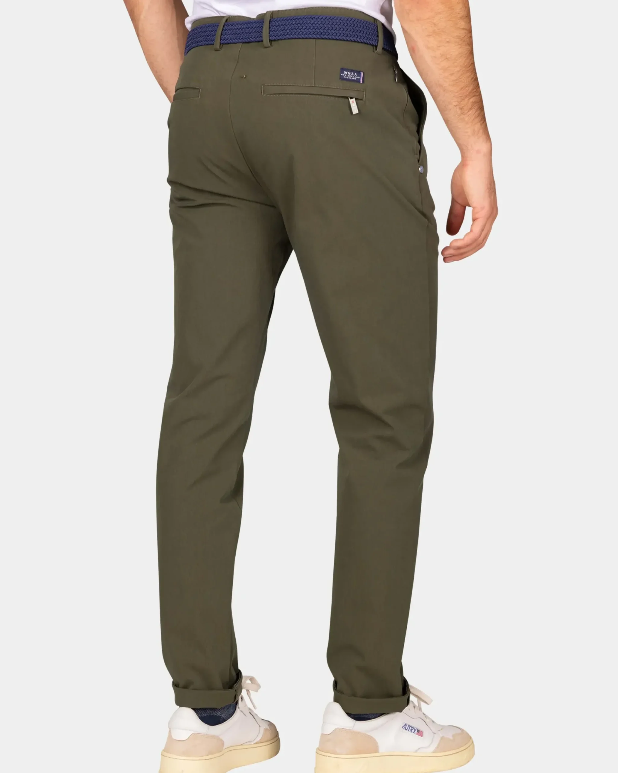 Donkergroene chino met stretch - Quartz Green