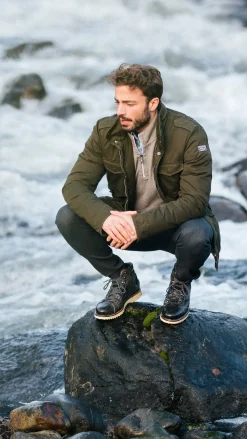 Donkergroene field jacket - Gravel Green