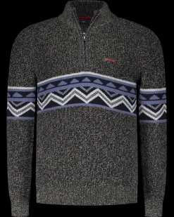 Donkergroene gebreide katoenen pullover - Gravel Green
