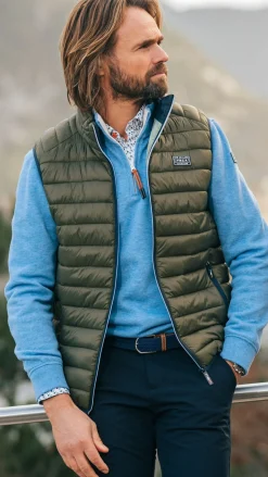 Donkergroene gewatteerde bodywarmer - Quartz Green