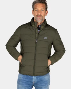 Donkergroene gewatteerde jas - Quartz Green