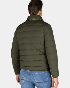 Donkergroene gewatteerde jas - Quartz Green