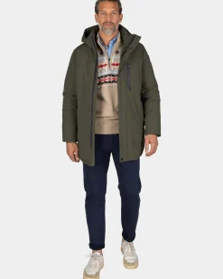 Donkergroene parka met opstaande kraag - Gravel Green