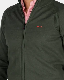Donkergroen katoenen vest