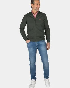 Donkergroen katoenen vest