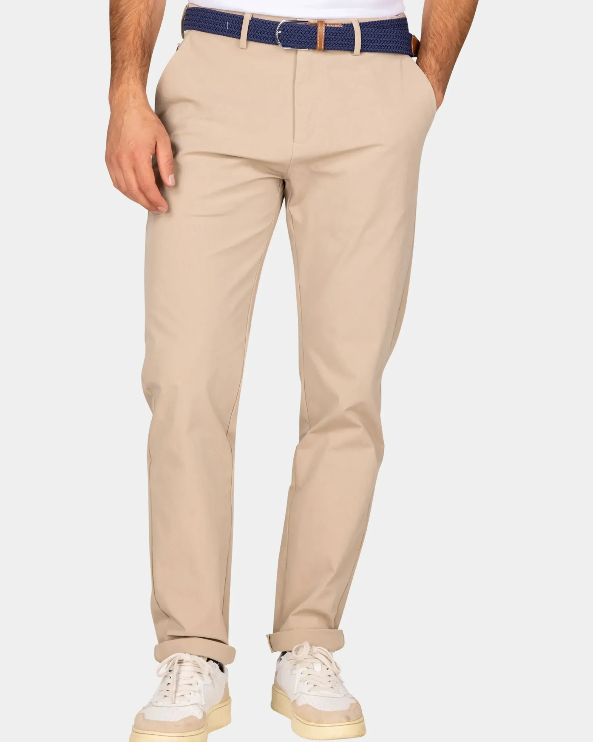 Ecru chino met stretch - Shimmering Sand